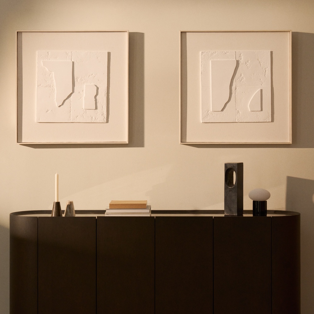 Tableau abstrait blanc Gadir