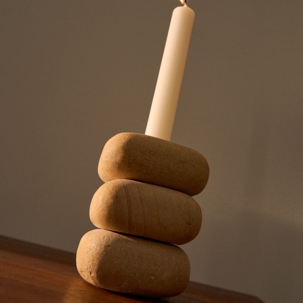 Liren Candlestick - 11cm - Beige