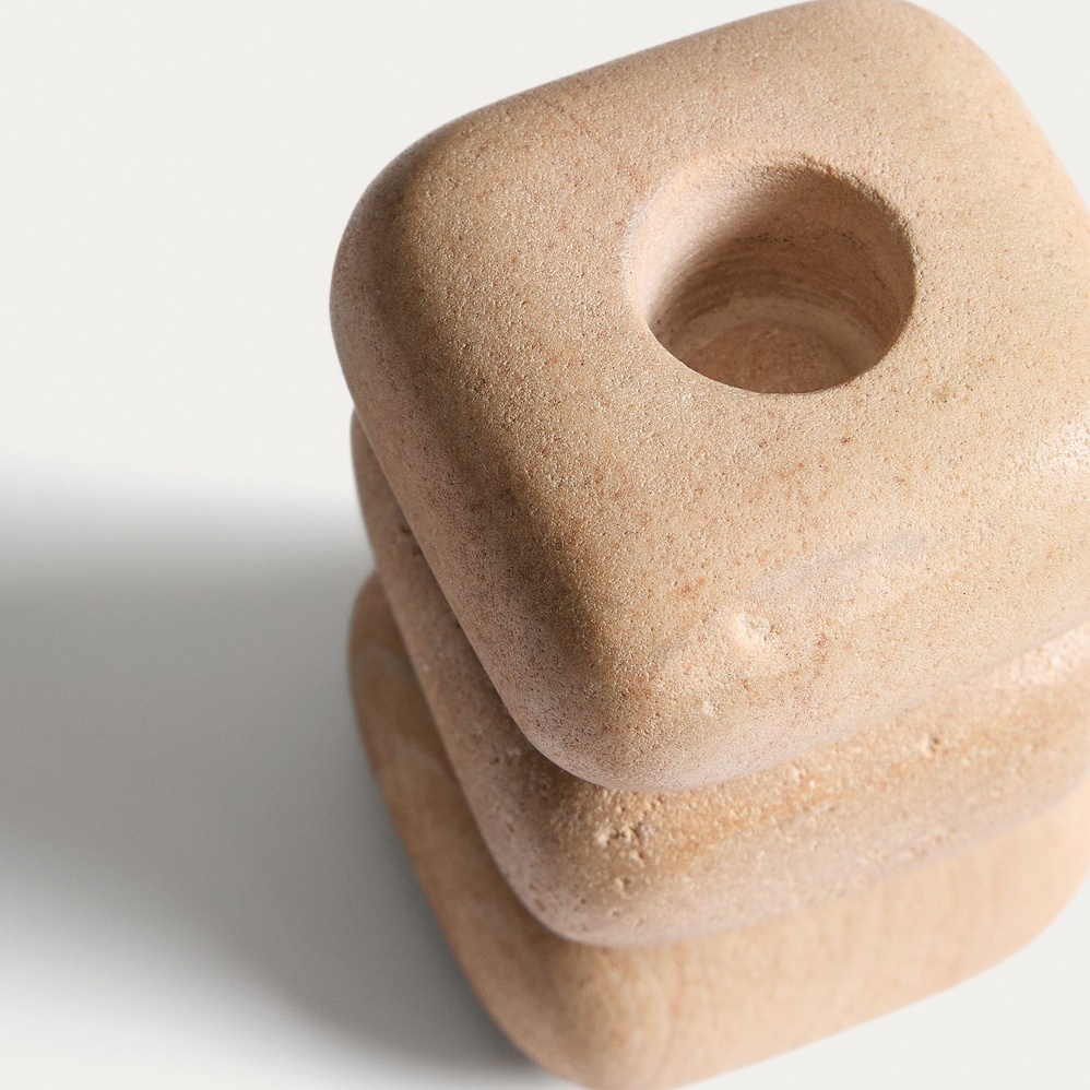 Liren Candlestick - 11cm - Beige