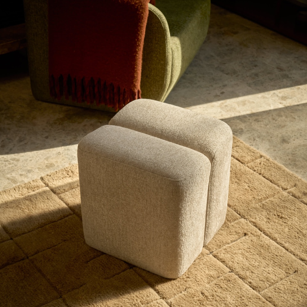 Nedilo Pouf/Fusshocker - Quadratisch - Beige