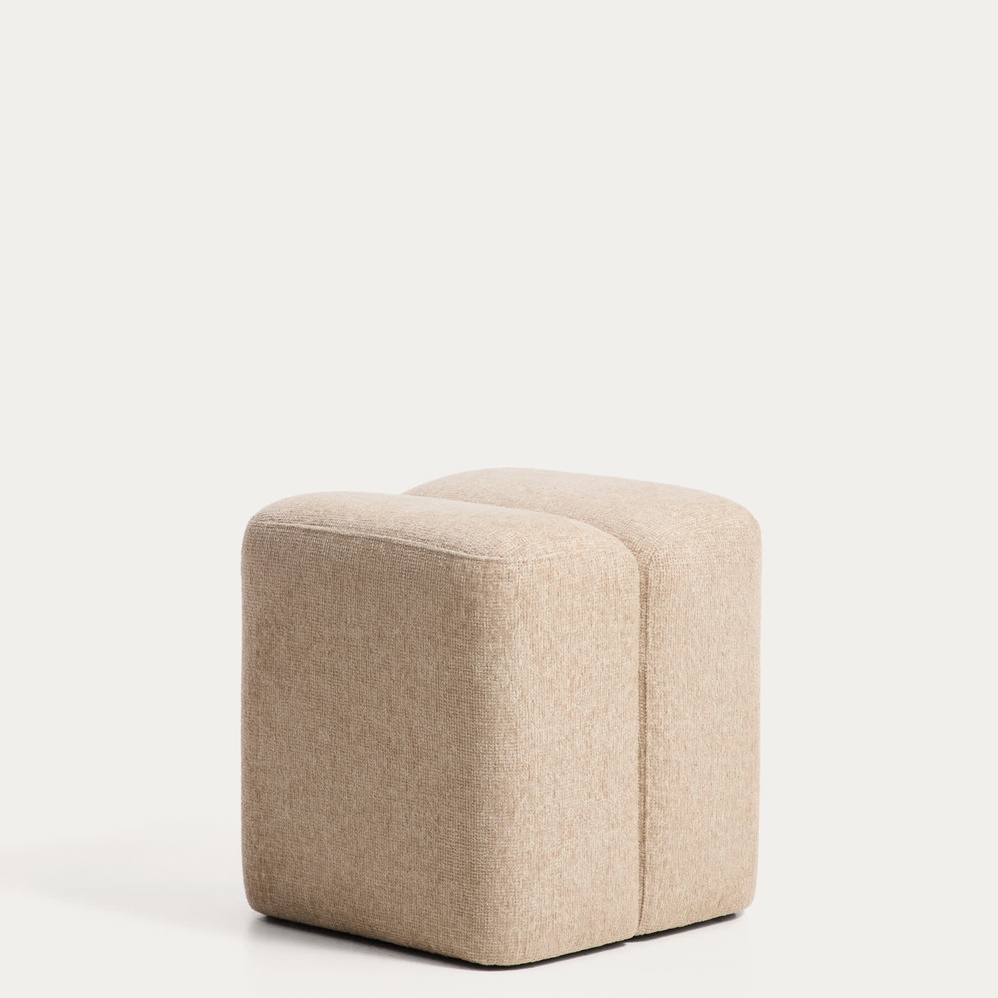 Pouf/Repose-pieds Nedilo - Carré - Beige