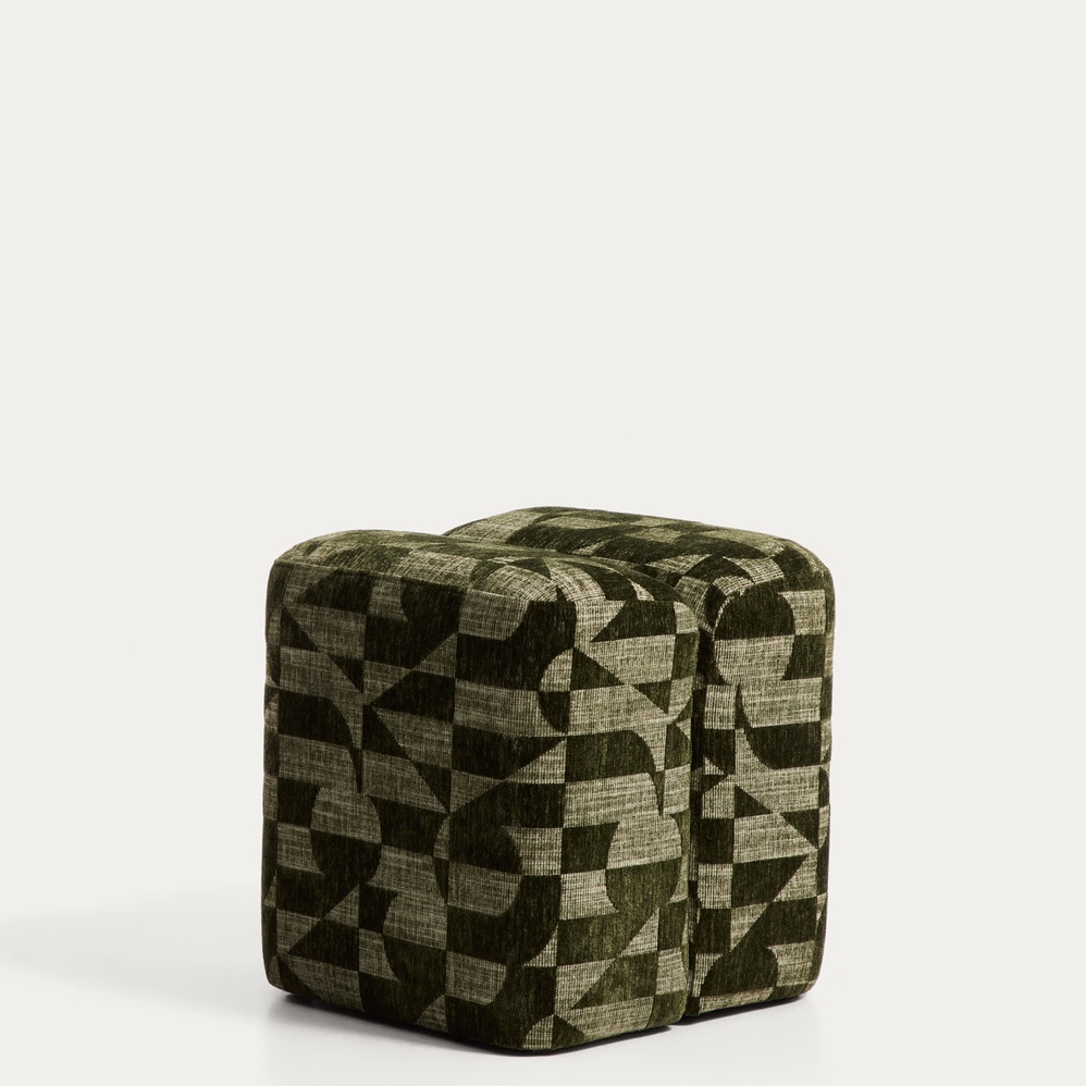 Pouf/Repose-pieds Nedilo - Carré - Vert