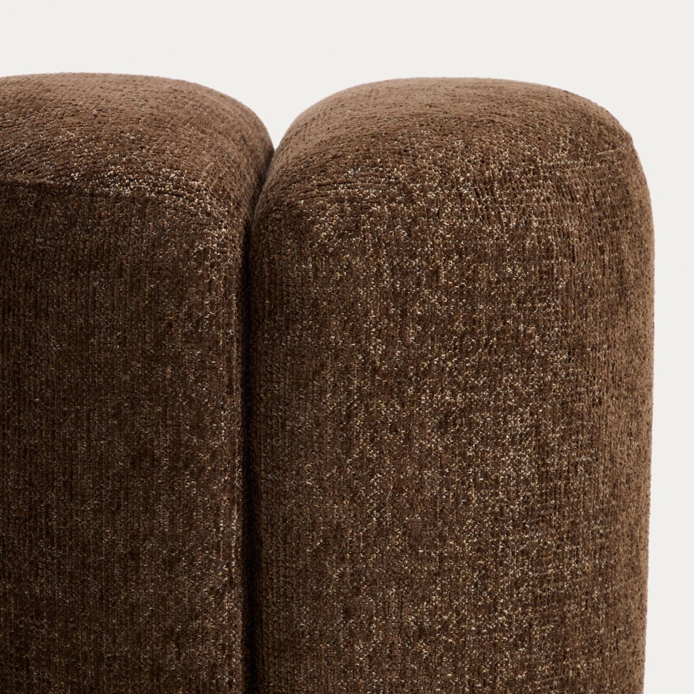 Pouf/Repose-pieds Nedilo - Rond - Marron