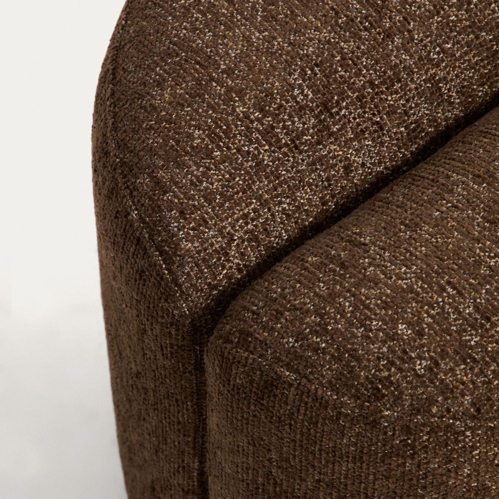 Pouf/Repose-pieds Nedilo - Rond - Marron
