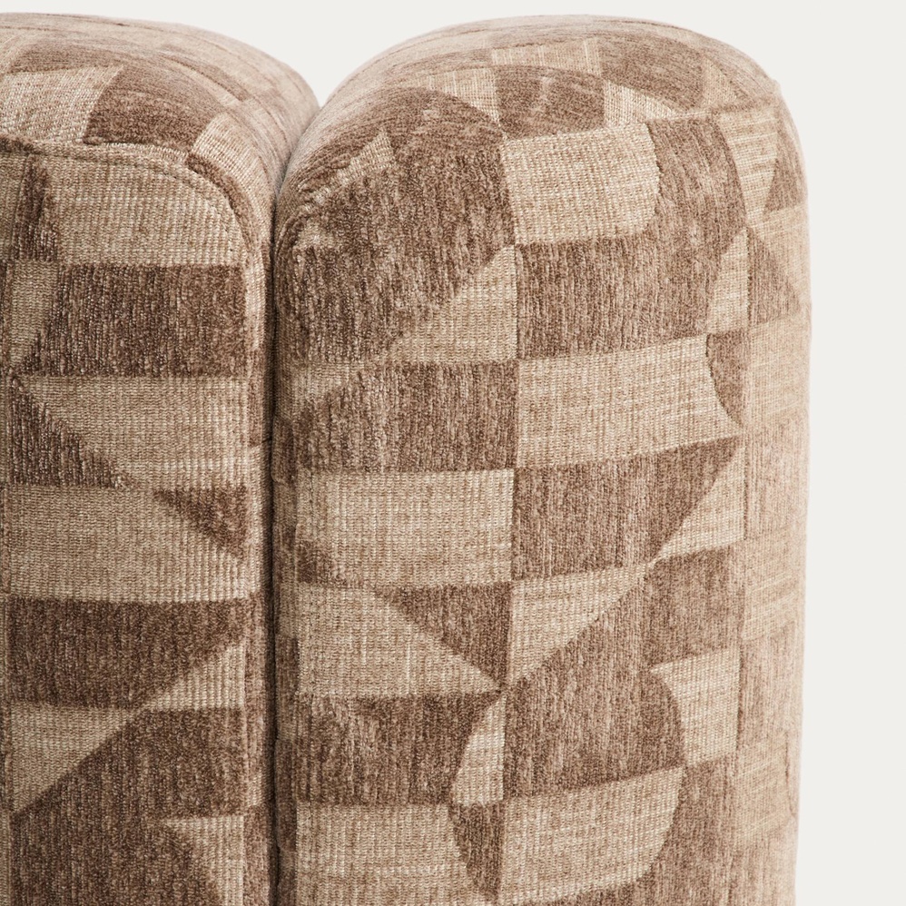 Pouf/Repose-pieds Nedilo – Rund – Beige