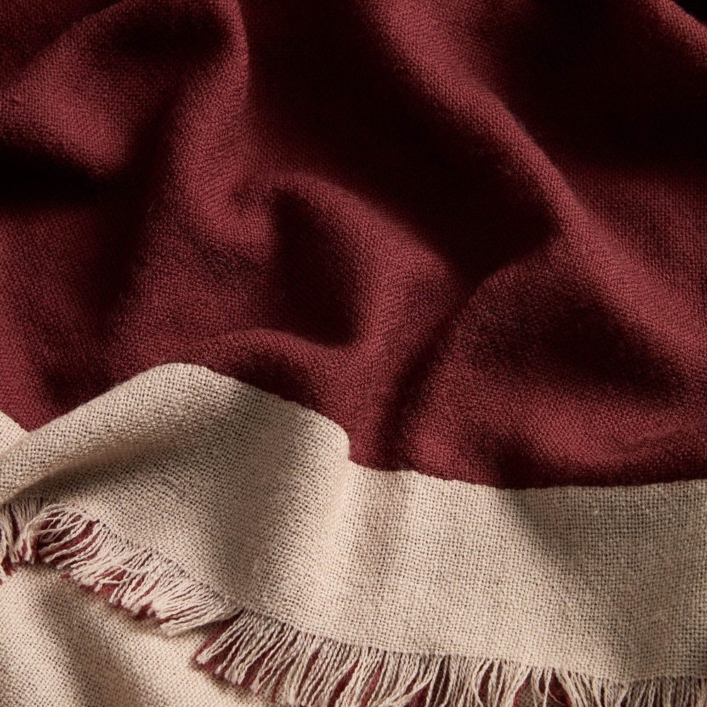 Orlet Decke - Granatrot/Beige