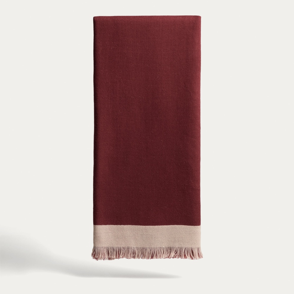 Orlet Decke - Granatrot/Beige