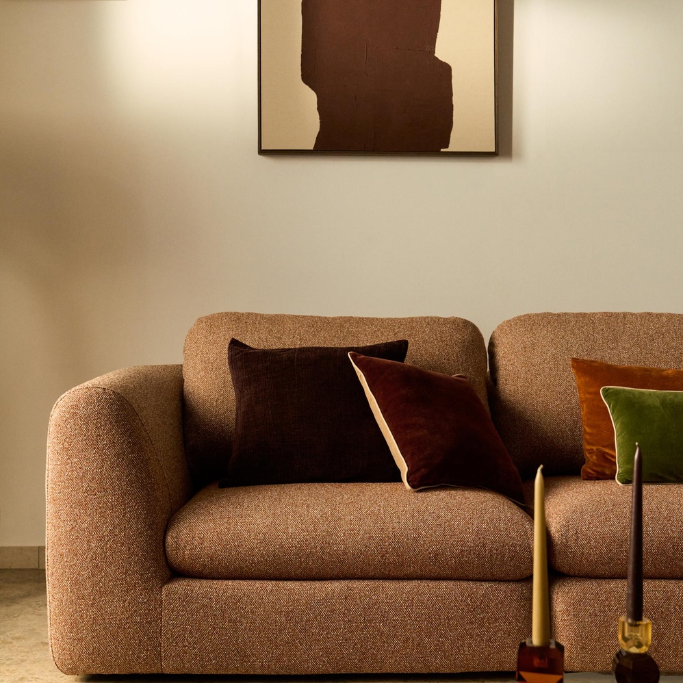 Housse de coussin Ovelin - Marron/Ecru