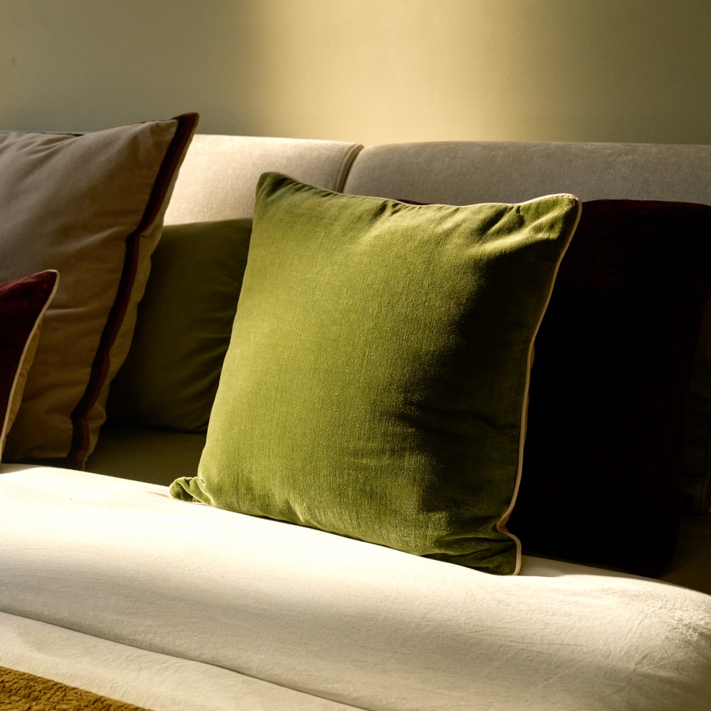 Housse de coussin Ovelin - Vert/Ecru
