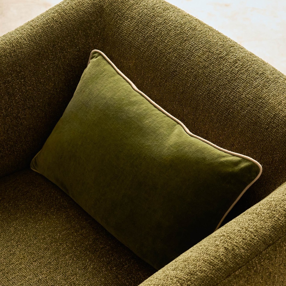 Housse de coussin Ovelin - Vert/Ecru