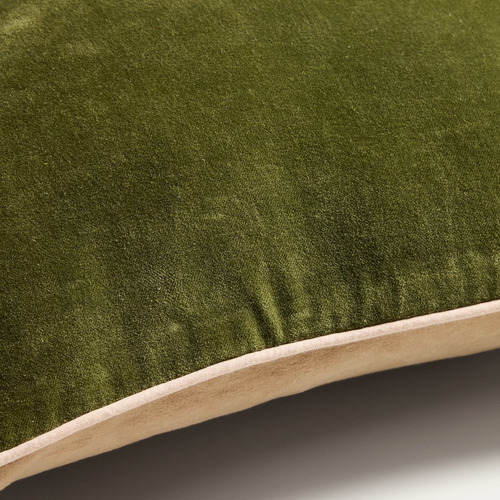Housse de coussin Ovelin - Vert/Ecru