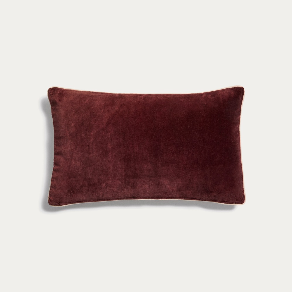 Housse de coussin Ovelin – Bordeaux/Ecru