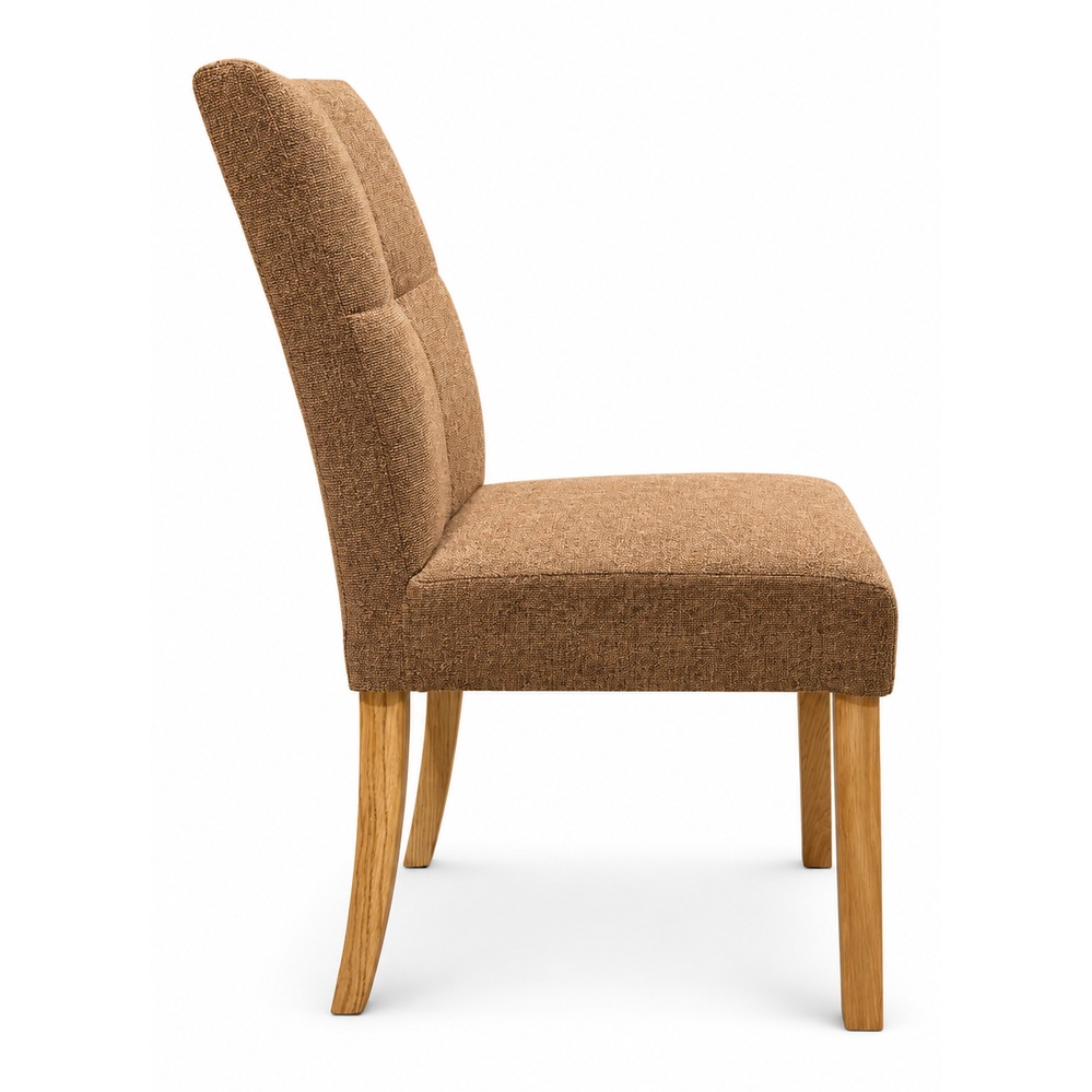 Chaise capitonnée Tenna - Brun-Orange